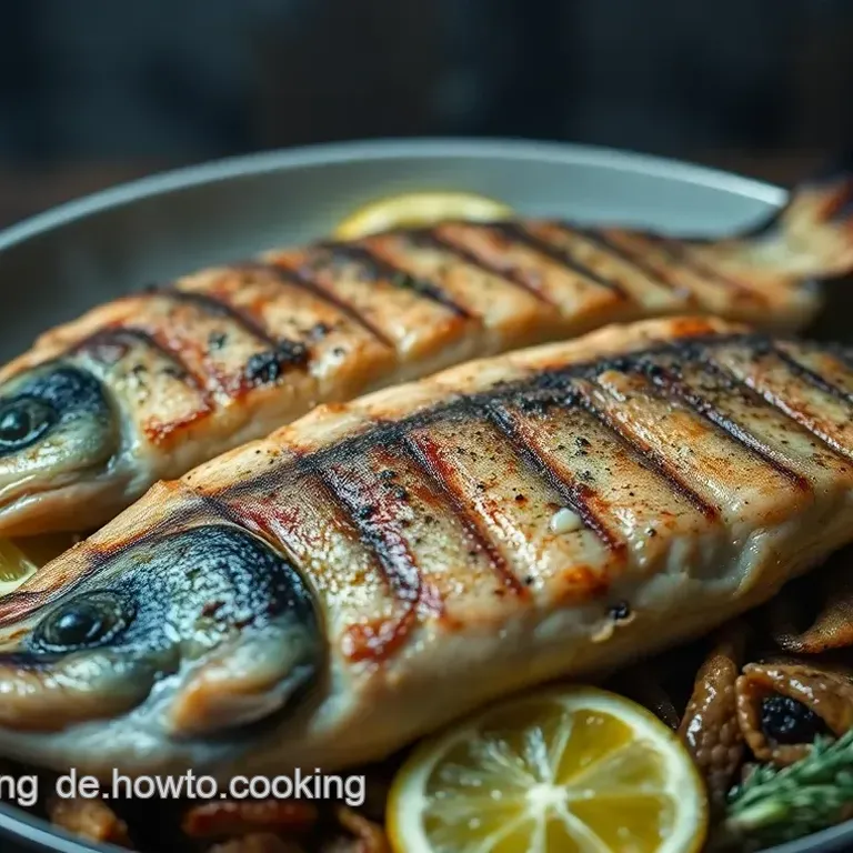Gegrillter Loup de Mer mit Zitrone und Kr&auml;utern