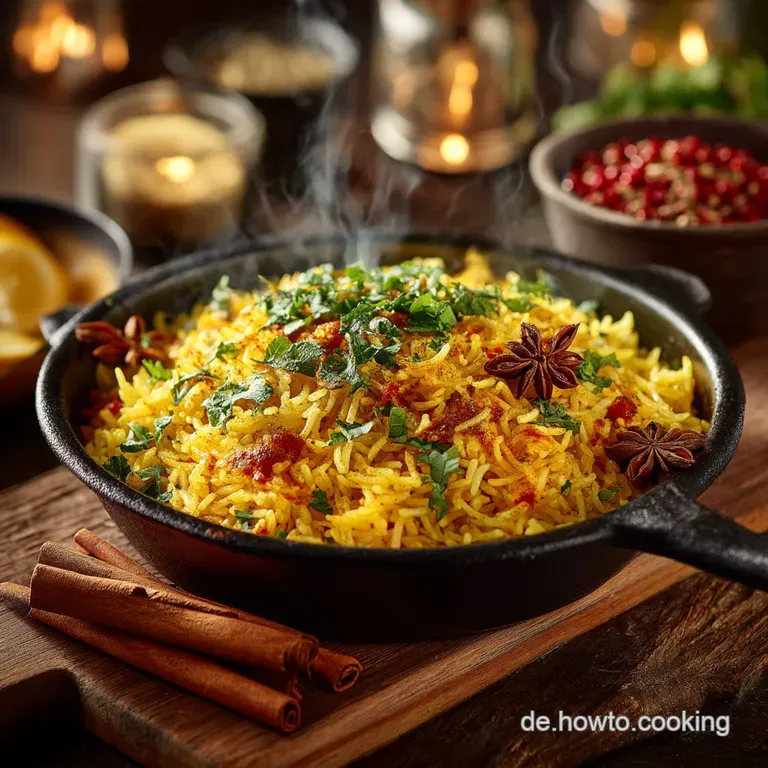 Goldener Gl&uuml;cksreis Perfekter Kurkumabasmati Mit Aromatischer Br&uuml;he presentation