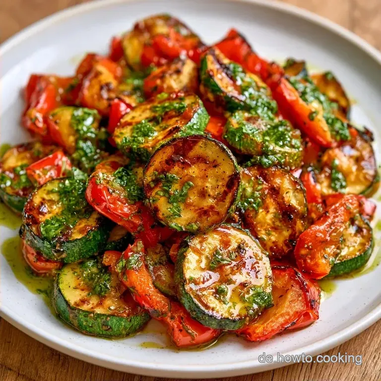 Mediterraner Grillsalat mit Basilikum&ouml;l