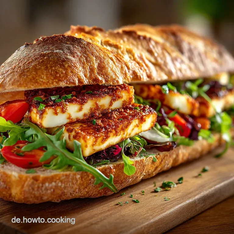 Knuspriges Halloumi Baguette Süßscharf in 25 Minuten