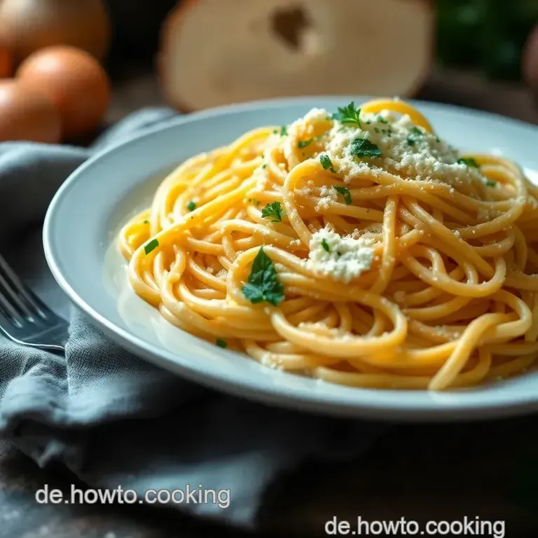 Hausgemachte Fettuccine Mit Cremiger Parmesan-Sauce presentation