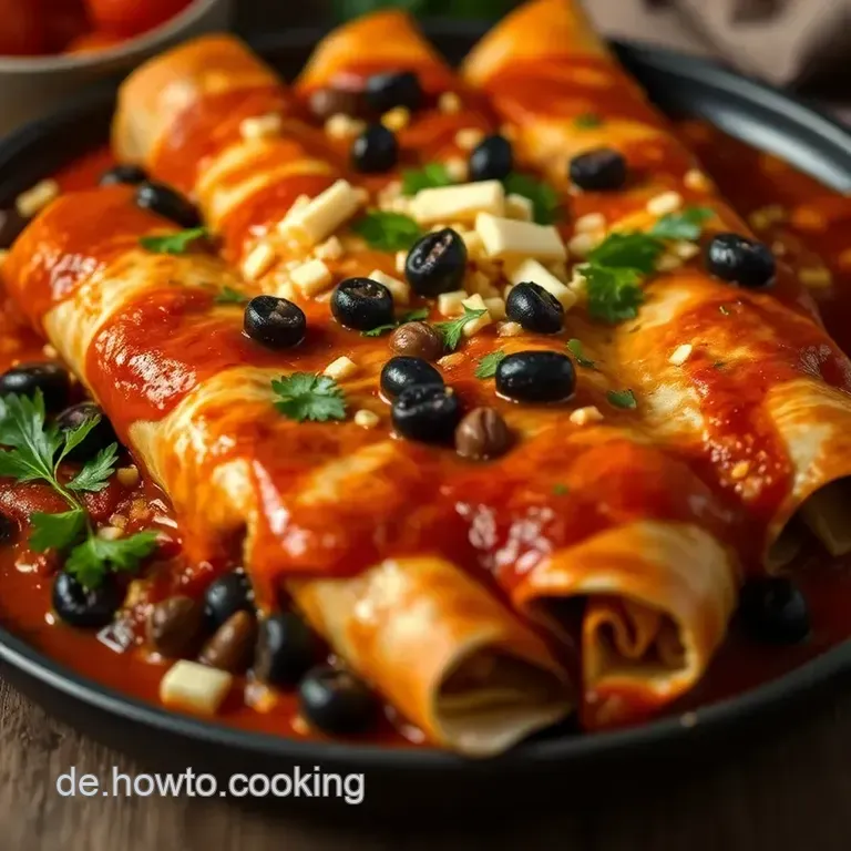 Herzhafte Enchiladas mit würziger Füllung presentation