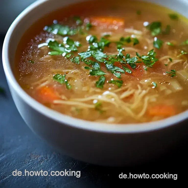 Herzhafte Hühner-Bihunsuppe presentation