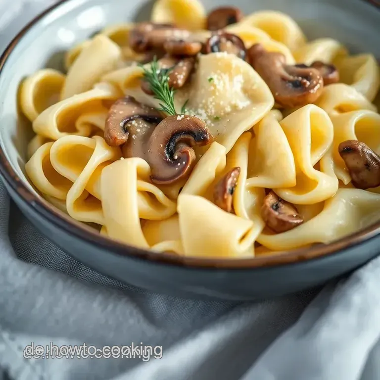 Herzhafte Weizennudeln mit cremiger Pilz-Sahnesoße – ein Klassiker neu entdeckt presentation