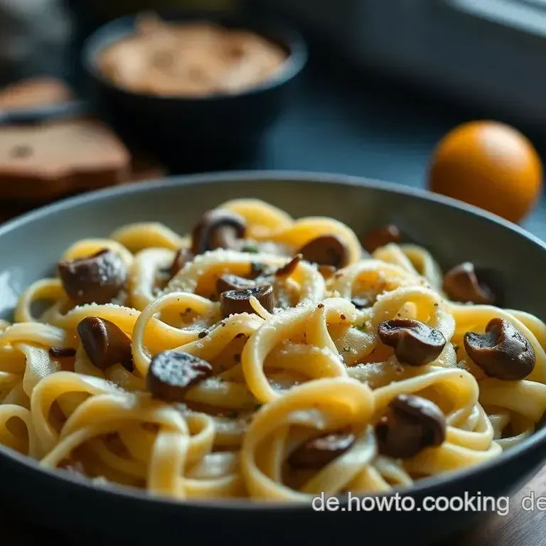 Herzhafte Weizennudeln mit cremiger Pilz-Sahnesoße – einfach & lecker