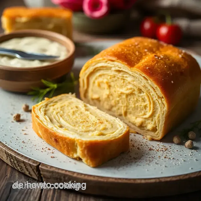 Herzhafter Blätterteig-Kranz mit Spinat und Feta presentation