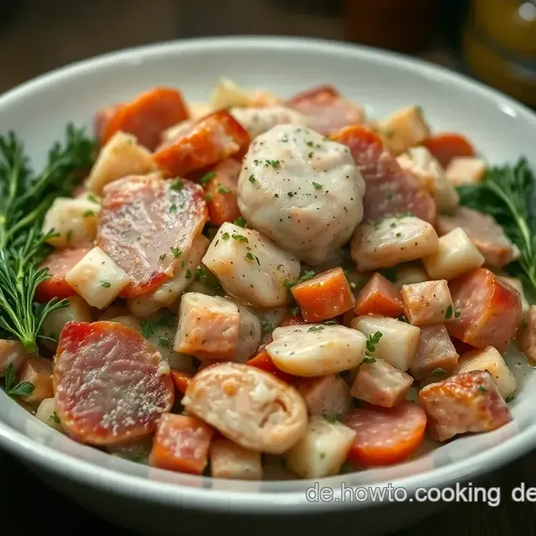 Herzhafter Endiviensalat mit Speckwürfeln und knusprigen Croutons