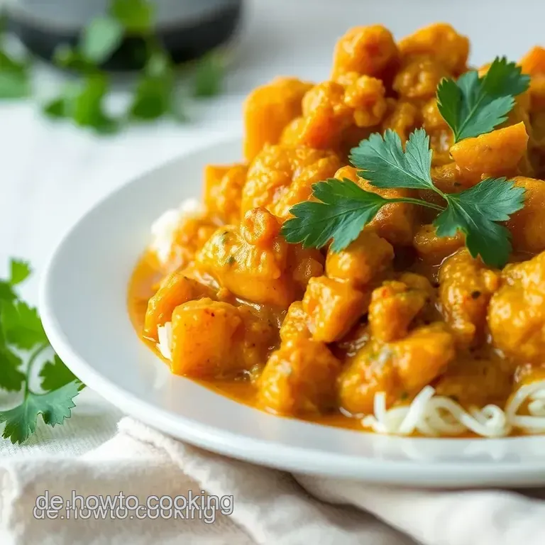 Herzhaftes K&uuml;rbis-Curry Mit Kokosmilch & Kichererbsen presentation
