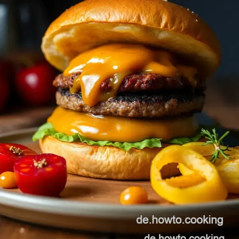 Hirschhack-Burger Mit Preiselbeersauce presentation