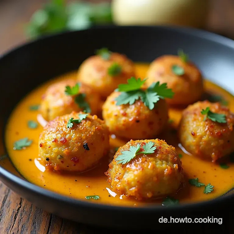 Indische LinsenBällchen in cremiger CurrySoße