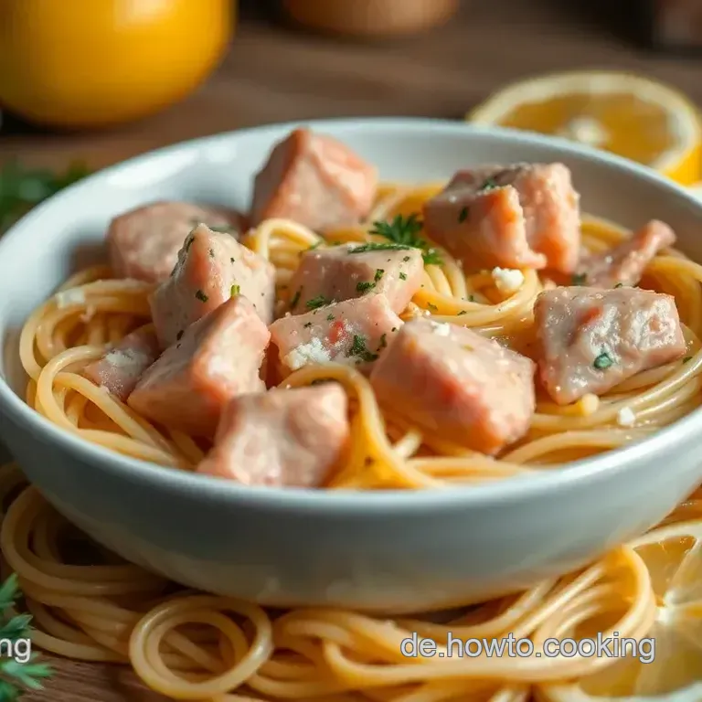 Italienische Pasta mit Zartem Lachs und Zitronen-Aromen
