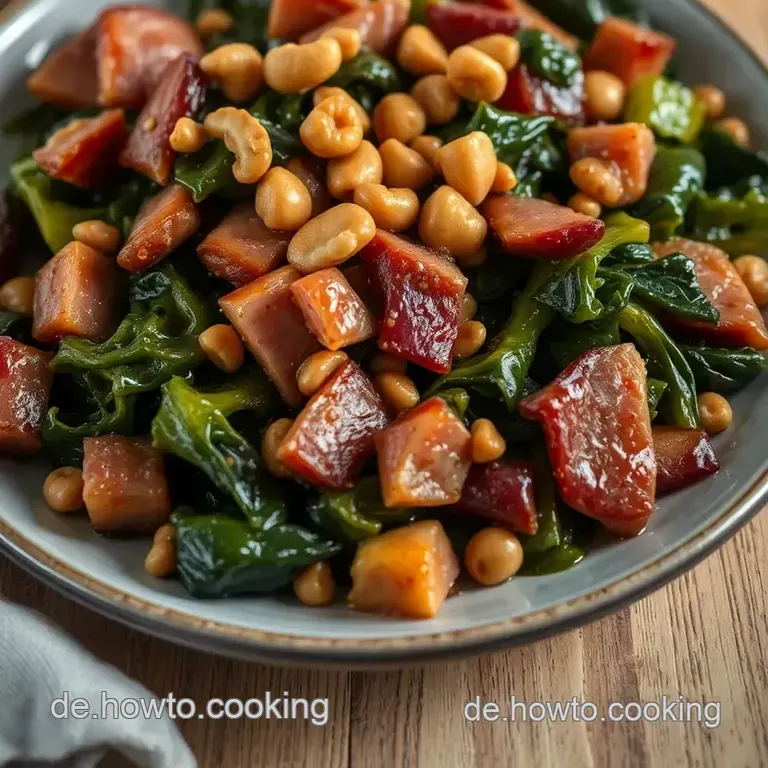 Karamellisierter Spitzkohl mit Speck und Walnüssen presentation