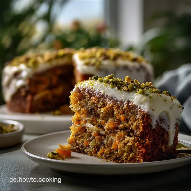 Saftiger Karotten Pistazien Kuchen Mit Pistazien presentation