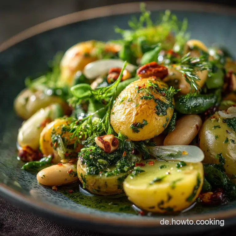KartoffelBohnenSalat Der lauwarme Schwabe mit kräftigem BrüheDressing