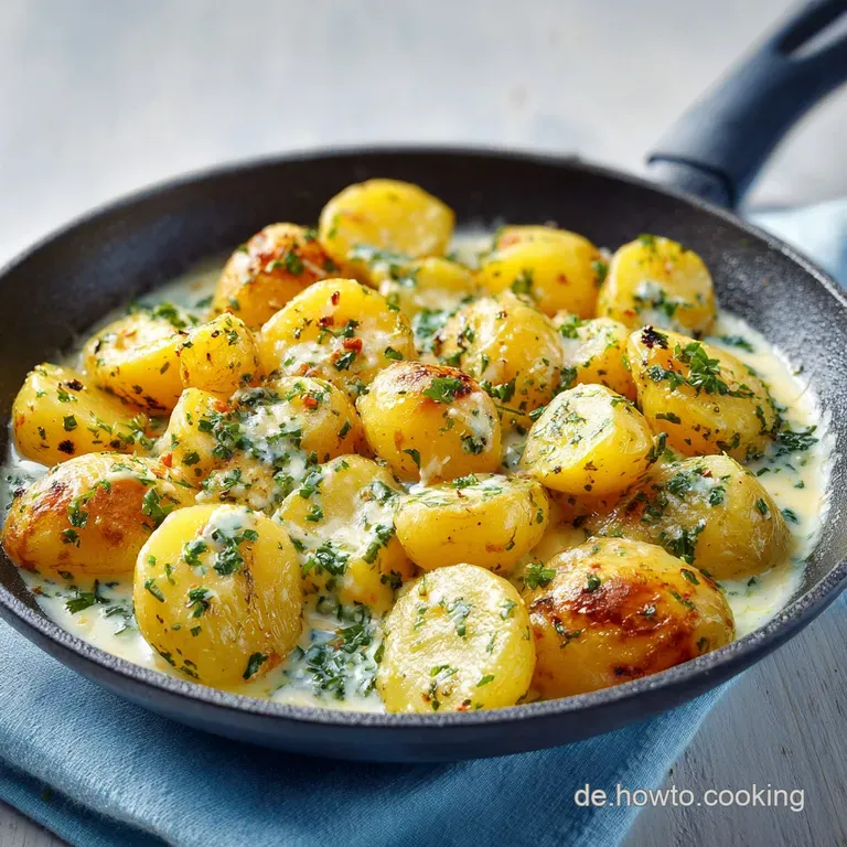 A vibrant swirl of creamy potato bake, topped with fresh parsley and a sprinkle of paprika.