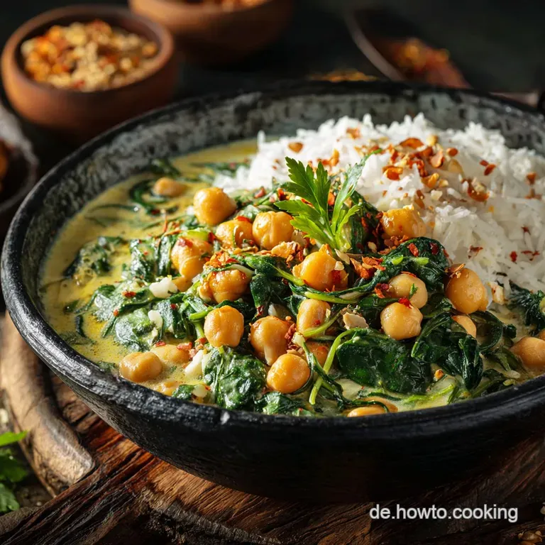 Goldenes Feierabendgl&uuml;ck Cremiges KichererbsenSpinatCurry