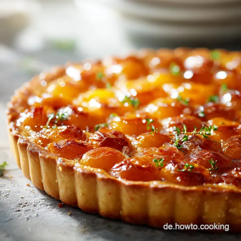 Tarte Rezept: Die Elegante Aprikosen-Mandel-Tarte (Frangipane) presentation