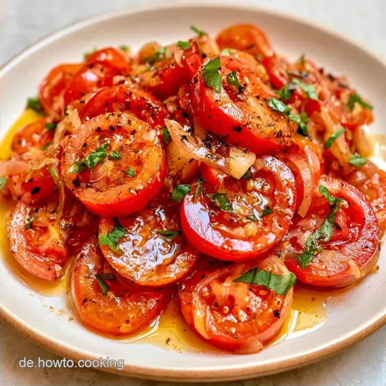 Klassischer Tomatensalat mit Basilikum