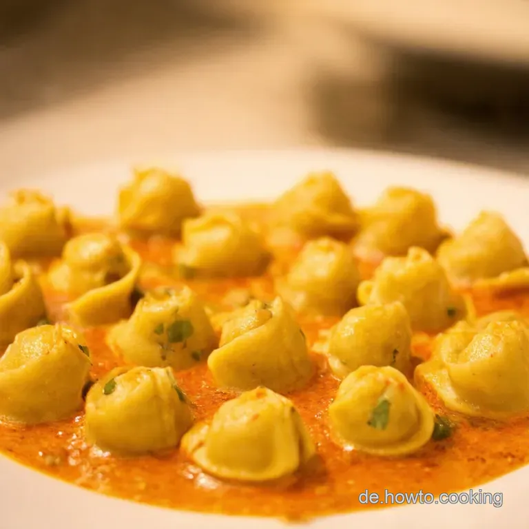 Kleine Gl&uuml;cksbringer Tortellinispie&szlig;e Mit Kirschtomaten Und Basilikumpesto presentation