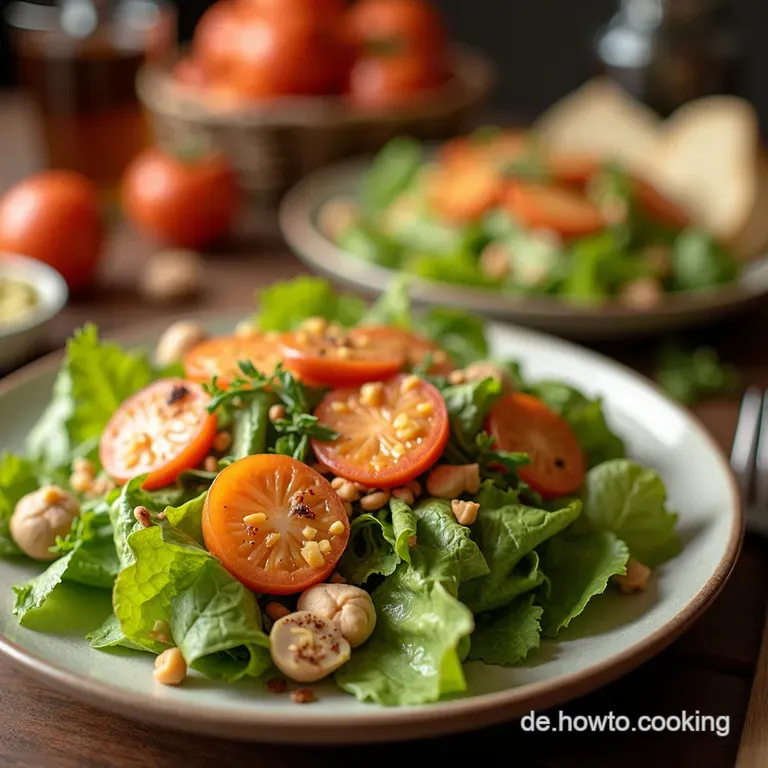 Knackiger Feldsalat Mit Speckw&uuml;rfeln Croutons Und Honigsenfdressing presentation