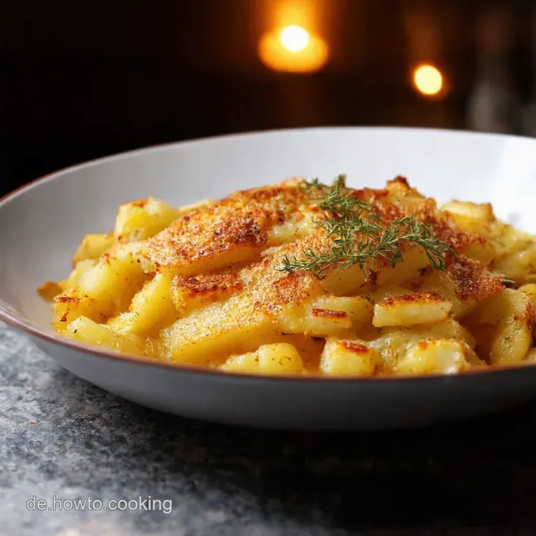 Knusprige GänsefettBratkartoffeln mit Rosmarin Speck presentation