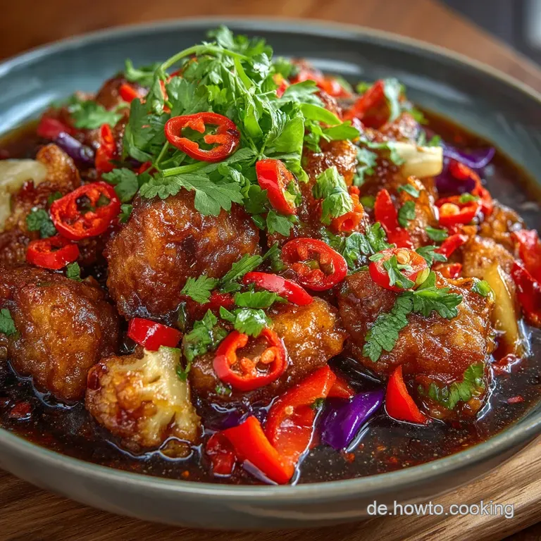 Feuerwerk auf dem Teller Knusprige Gemse Manchurian mit IngwerChiliGlasur