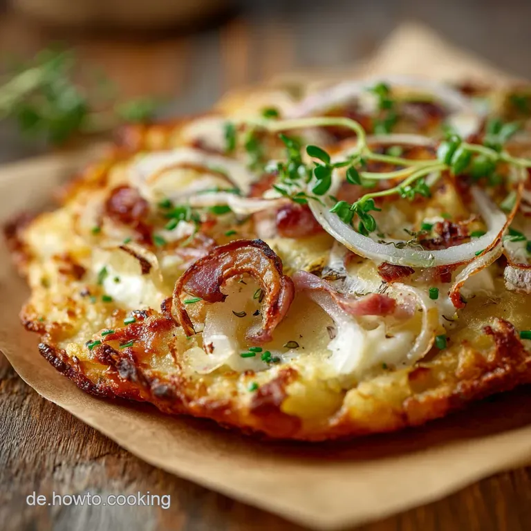 Herzhafte KartoffelPizzen Rustikal mit Speck Zwiebeln und Sauerrahm