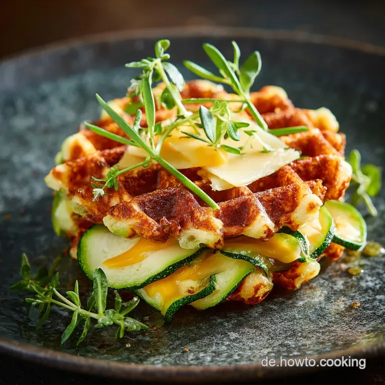 Zucchiniwaffeln Mit Cheddar: Knusprige Gem&uuml;sesnacks Aus Dem Waffeleisen. presentation