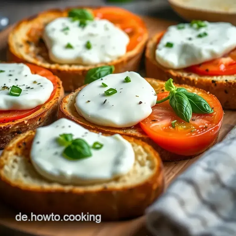 Köstliche Bruschetta mit frischen Zutaten presentation