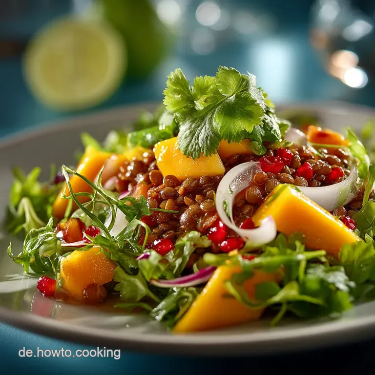 Sonnenschein auf dem Teller Leichter MangoLinsenSalat mit KorianderLimettenDressing