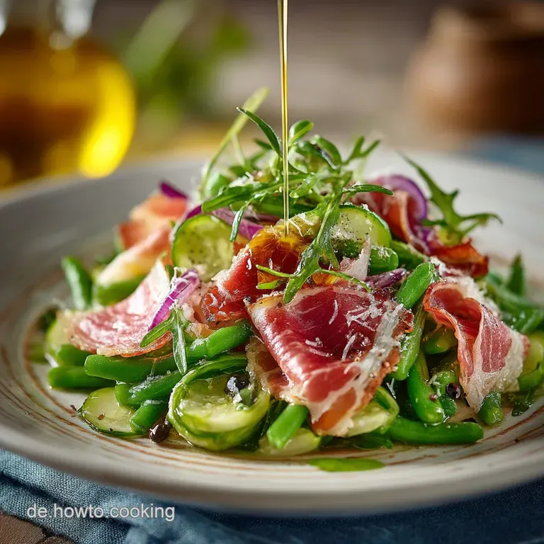 Bohnensalat mit gr&uuml;nen Bohnen und Speck-Dressing