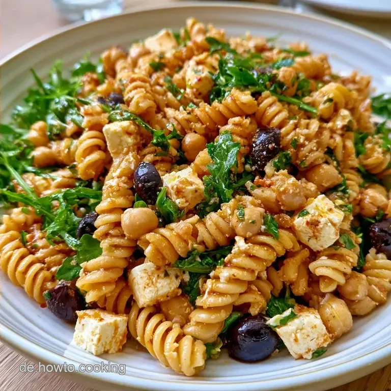 Mediterraner Nudelsalat mit Kichererbsen