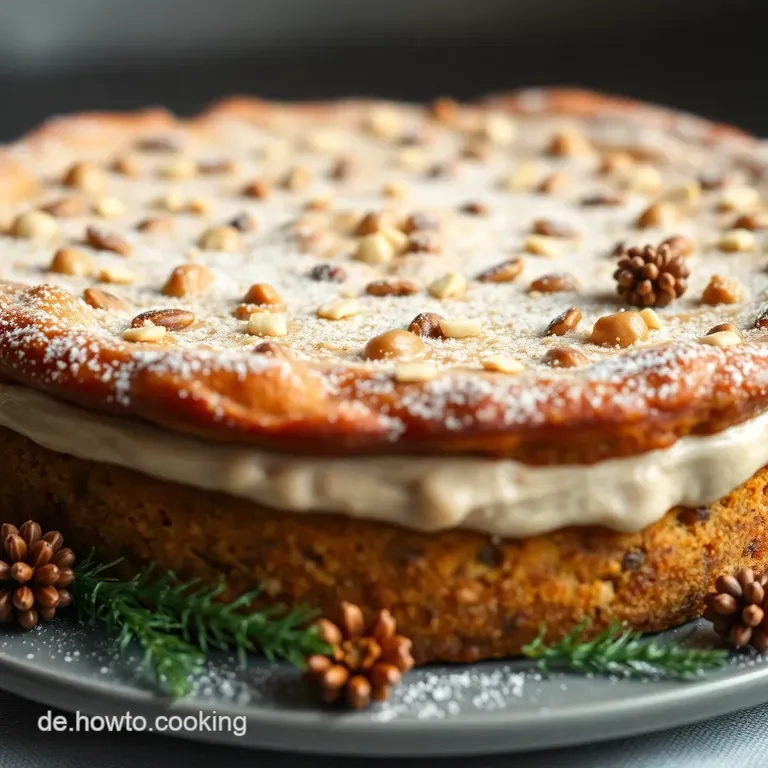 Nussknacker Kuchen mit Schoko und Krokant presentation