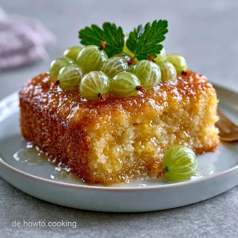 Ein cremiges Kuchenst&uuml;ck auf wei&szlig;em Porzellan, gekr&ouml;nt von gl&auml;nzenden gr&uuml;nen Fr&uuml;chten und fluffigem, wei&szlig;em Baiser.