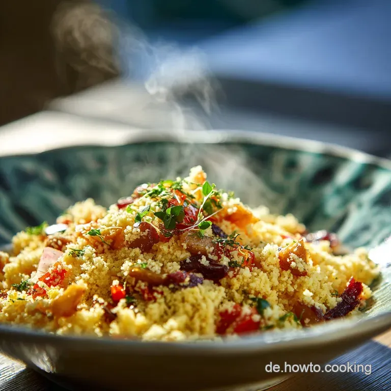 Orientalischer Couscous Salat: Sonnige Aromen Mit Minze Pistazien presentation