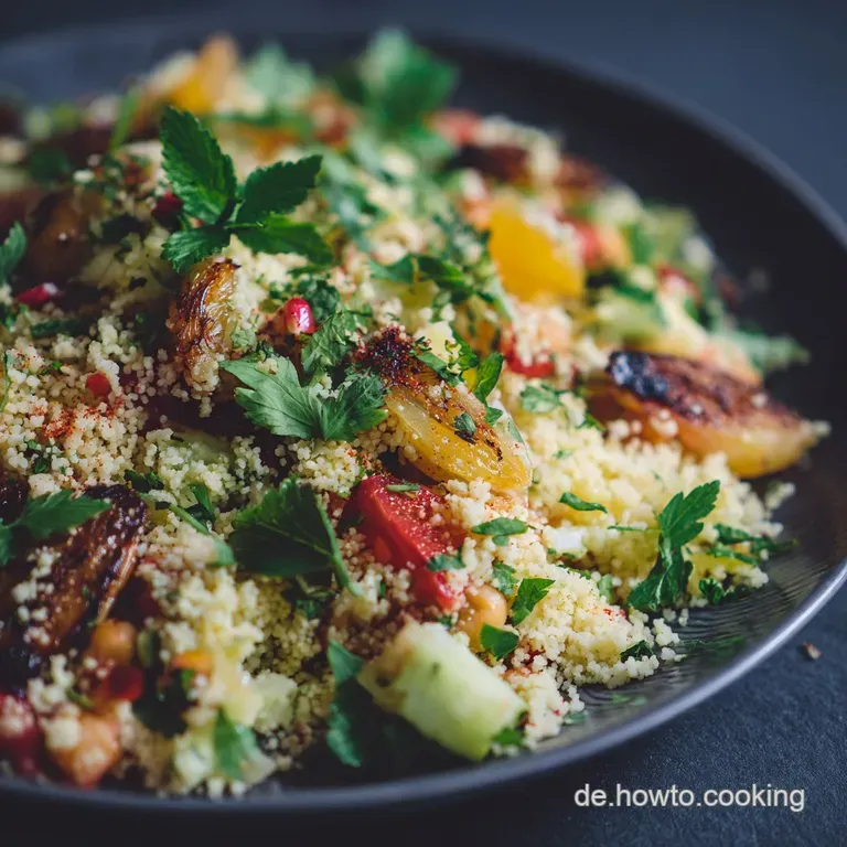 Orientalischer Couscous Salat: Sonnige Aromen mit Minze Pistazien