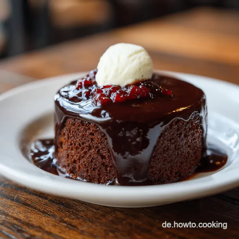 Elegant Sachertorte slice with a dollop of whipped cream. Chocolate glistens, hinting at a rich, dense texture.