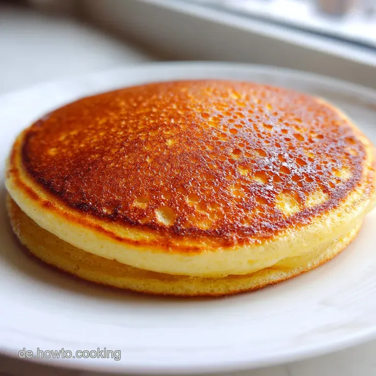 A stack of delicately browned pancakes, dusted with powdered sugar, elegantly arranged with a fork and knife.