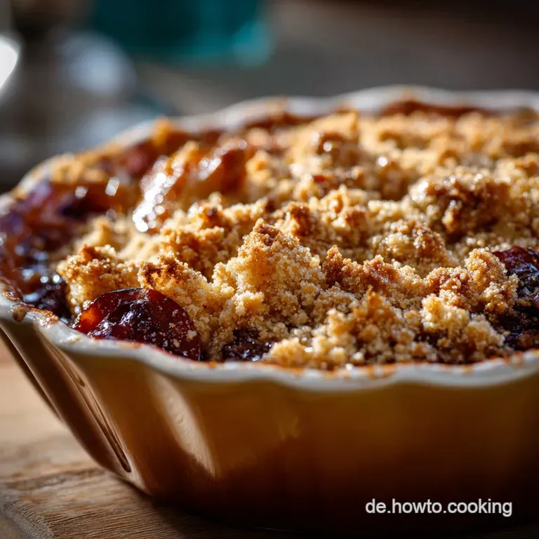 Pflaumencrumble mit karamellisierten Haselnüssen: Herbstgold