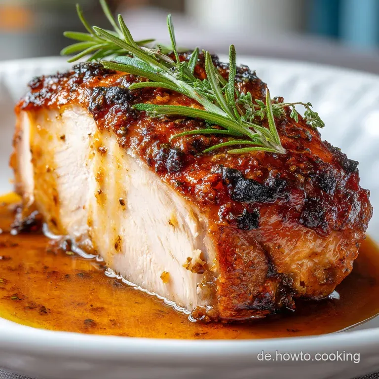 A perfectly plated roasted turkey leg with crispy skin, served with colorful roasted root vegetables and fresh herbs, read...