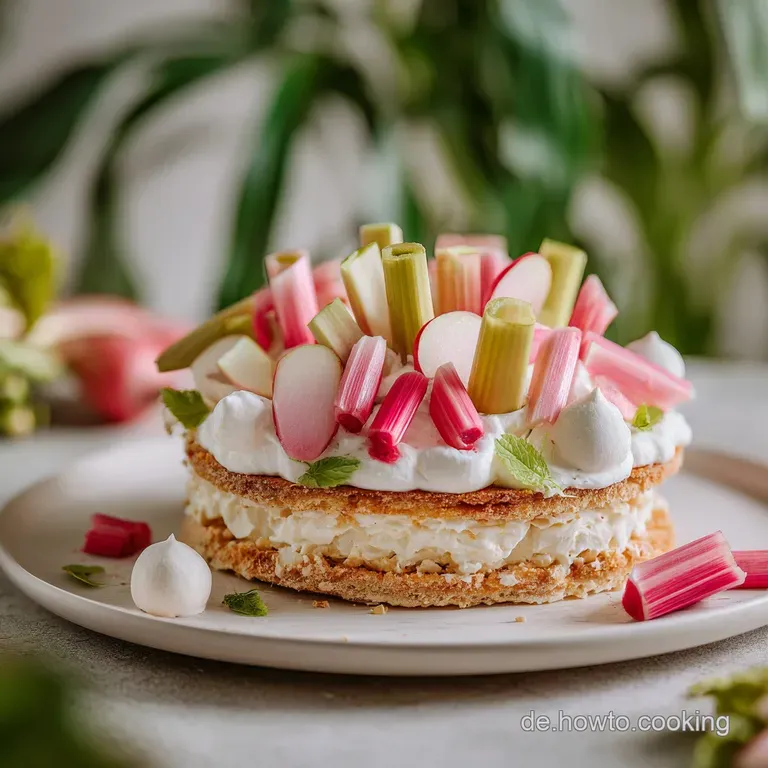 Rhabarber Mandelbaiser Kuchen Rezept