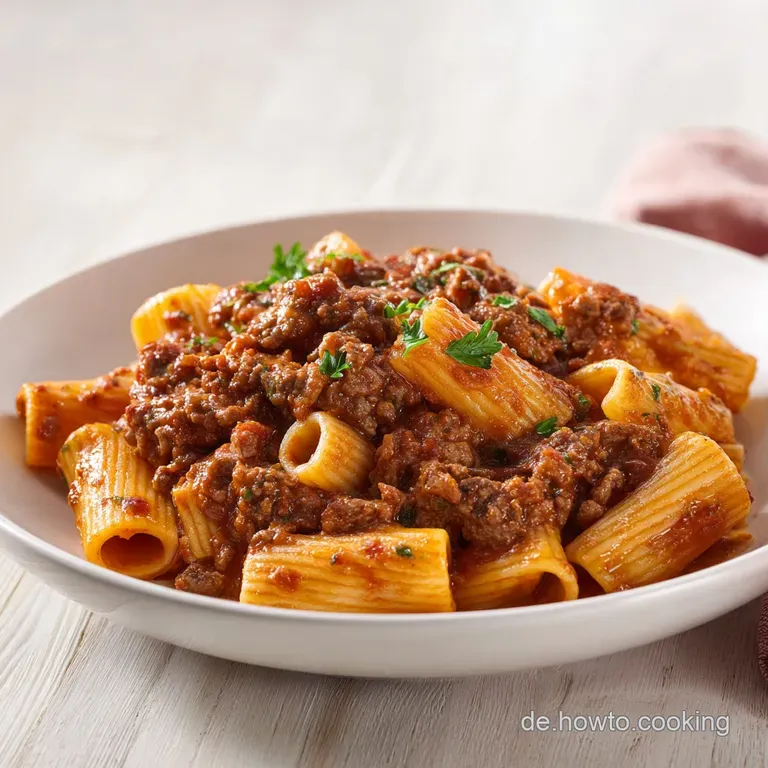 Rigatoni mit Bolognese Sauce: S&auml;mig und Authentisch
