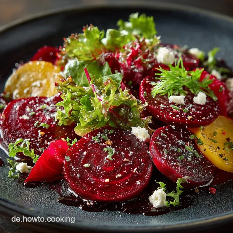 Farbenspiel des Herbstes Gebratene Rote Bete mit Feldsalat Waln&uuml;ssen und cremigem Ziegenk&auml;seDressing