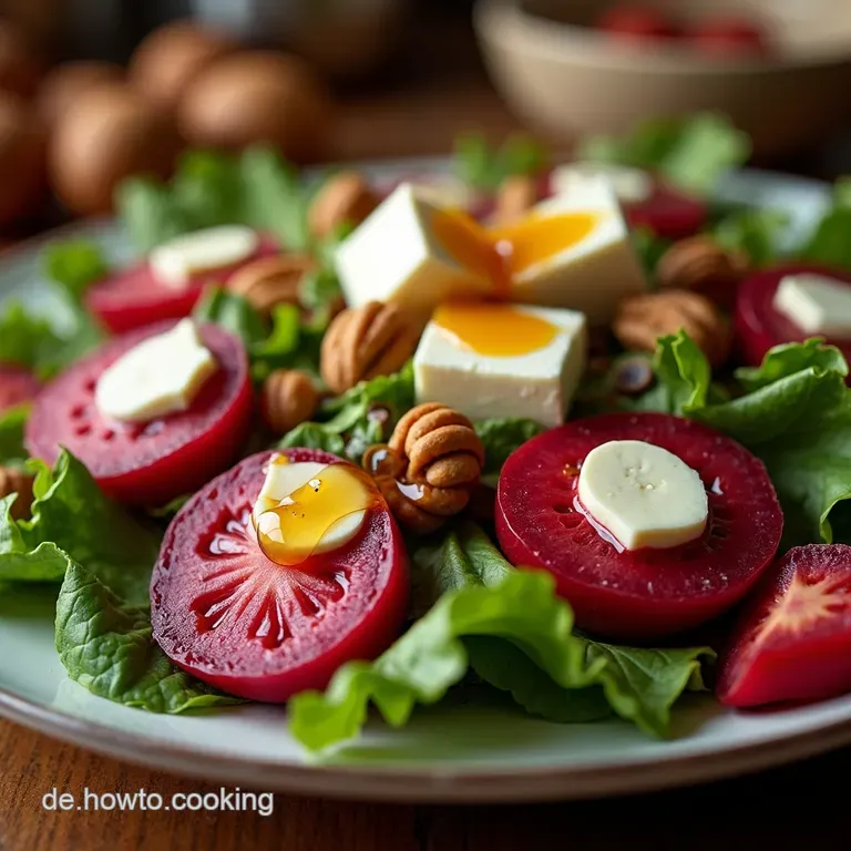 Rote Bete Salat mit cremigem Feta und Walnüssen presentation