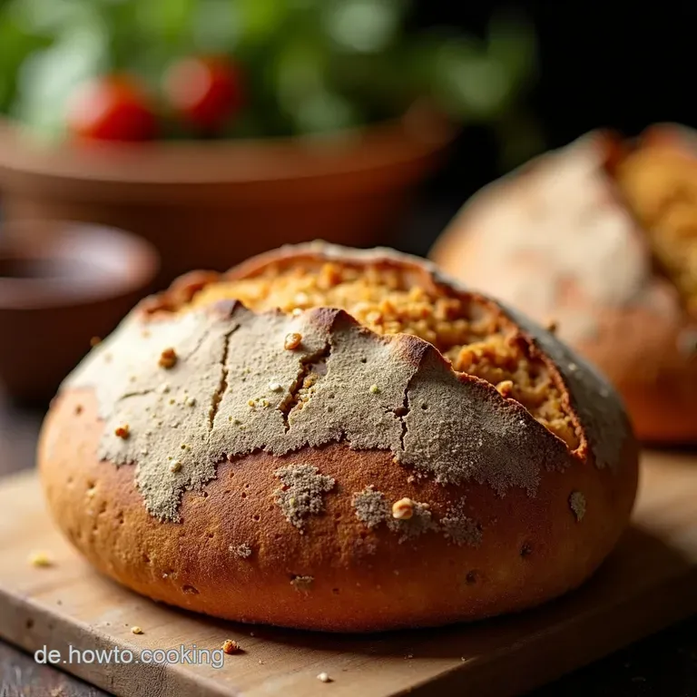 Rustikales Topfbrot Knuspriges Brot Ohne Kneten Dutch Oven presentation