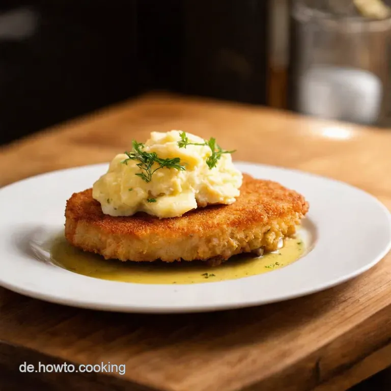 Saftige Austernpilzschnitzel Mit Zitronenkapernsauce presentation