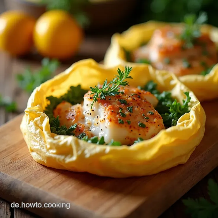 Saftige Lachsp&auml;ckchen En Papillote Mit Zitrone Und Kr&auml;utern presentation