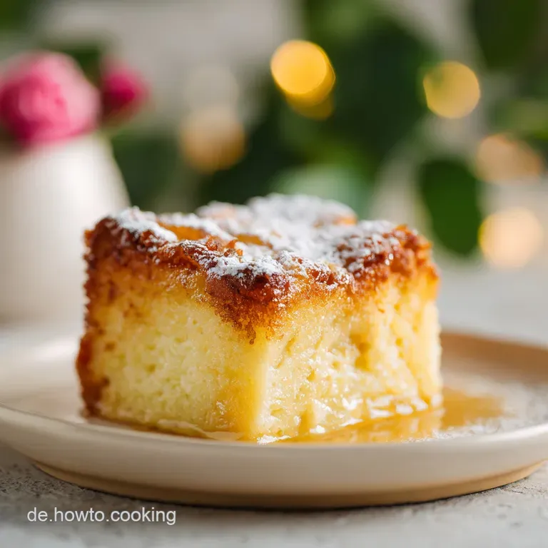 A slice of moist apple cake, artfully plated with a dollop of cream and a sprinkle of cinnamon.