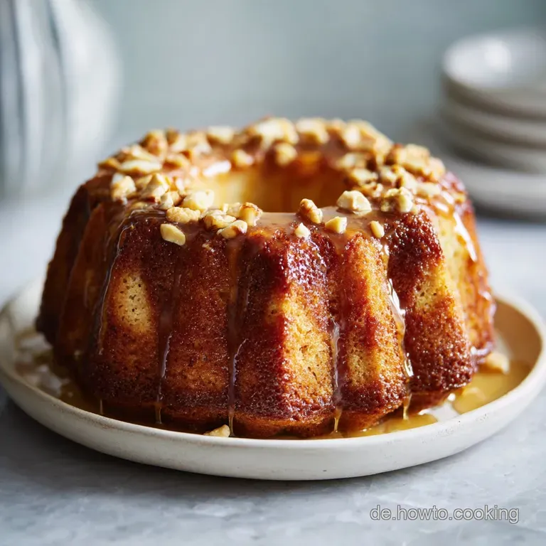 Slice of nutty cake on a white plate. Crumbs cascade around. Toasted nuts sit beside it. Warm inviting, a perfect dessert.