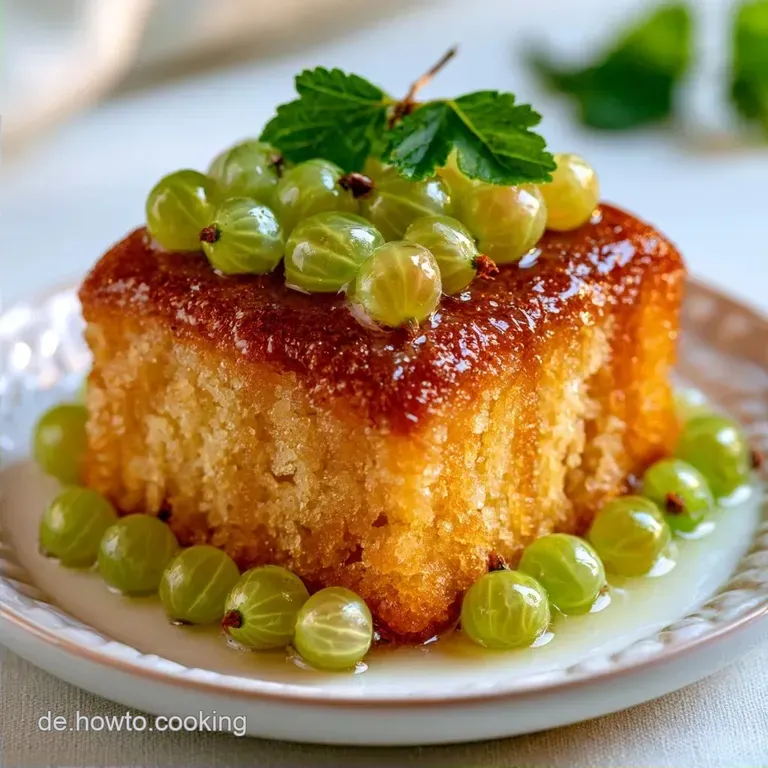 Saftiger Stachelbeerkuchen aus R&uuml;hrteig